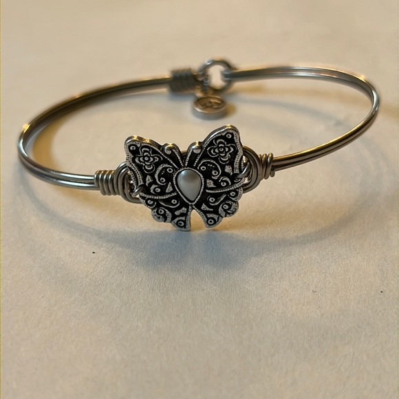 Luca + Danni Jewelry - Luca + Danni Silver Tone Butterfly Bangle Bracelet